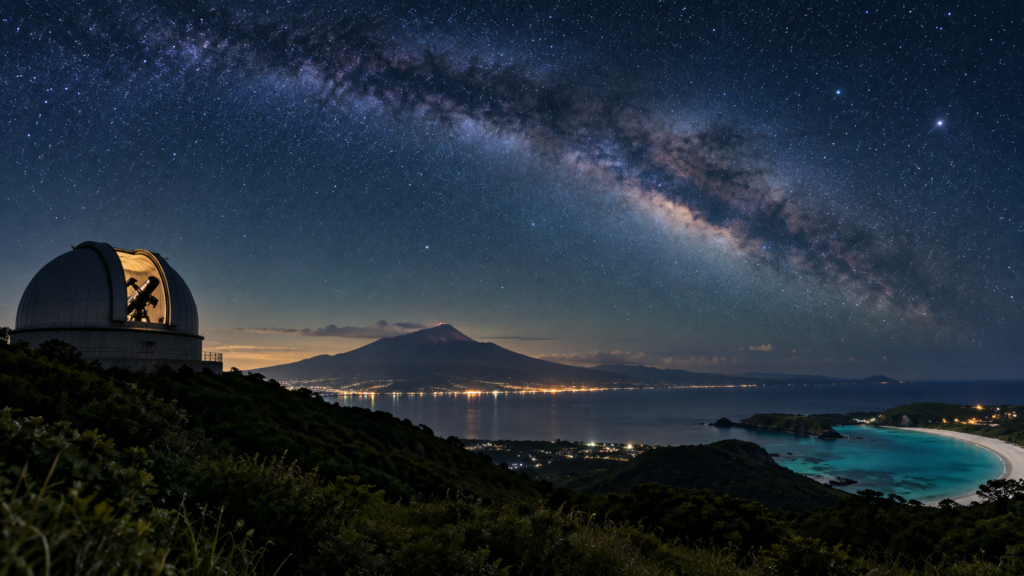 鹿児島県の星空スポットと天文台、桜島、与論島の海