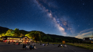 万座温泉の星空観賞会場をもとにした生成画像